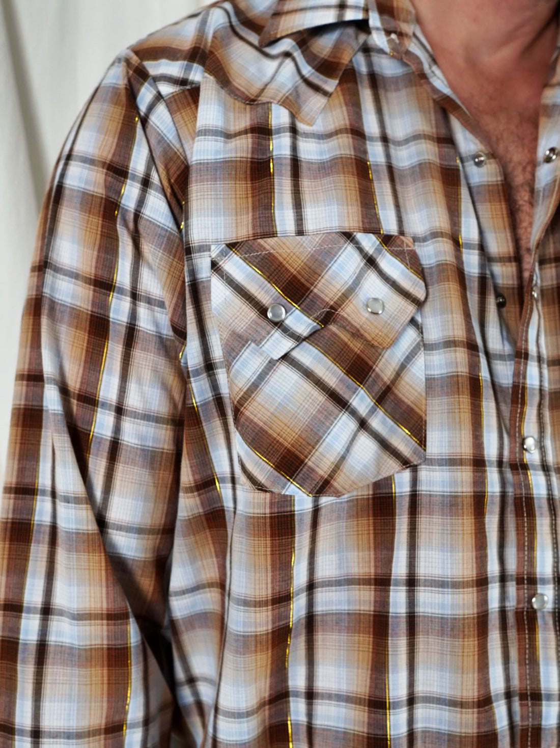 Vintage Western Plaid Snap Button Shirt-closiTherapi | vinTage