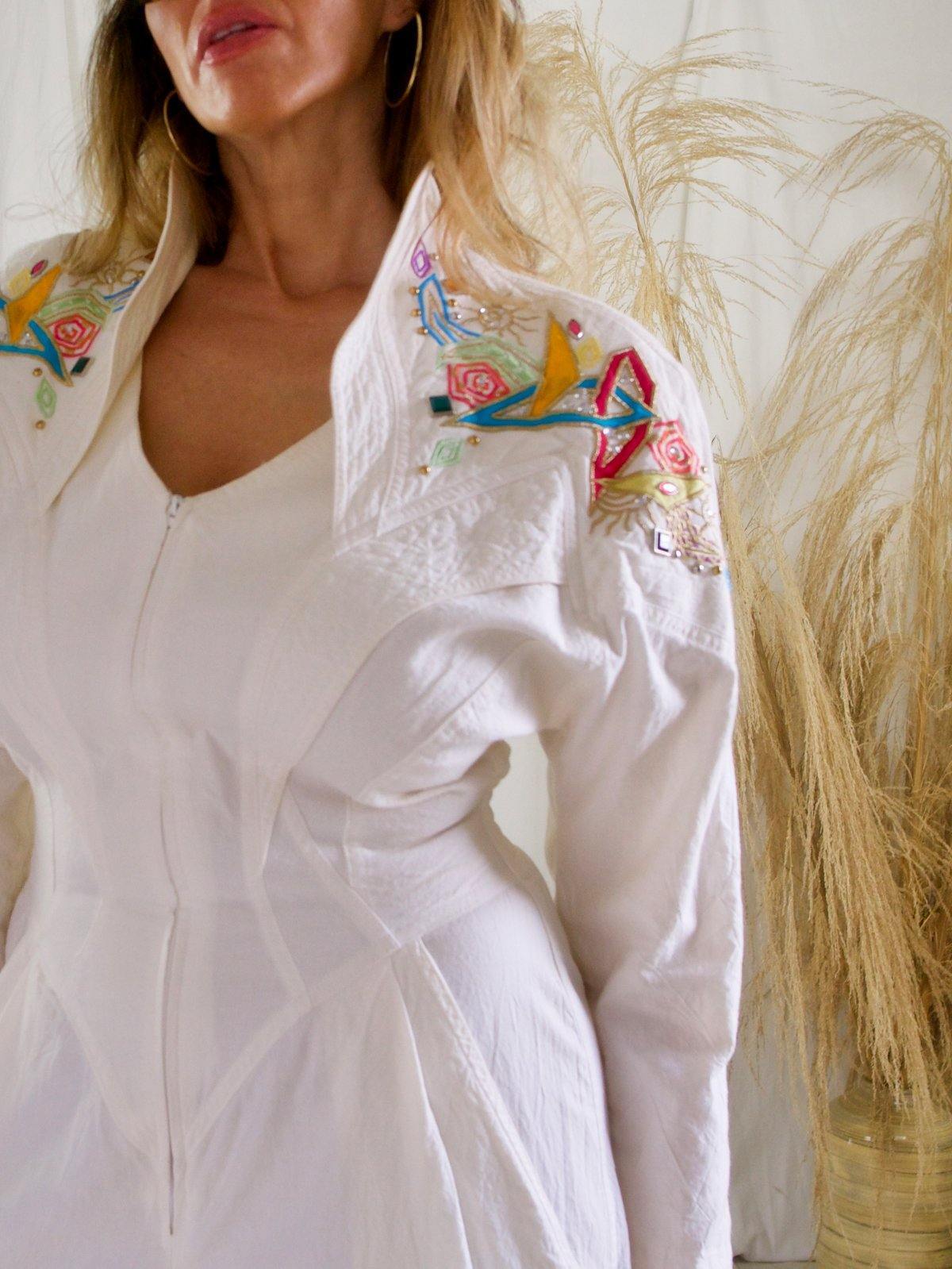 Vintage White Bejeweled Jumpsuit-closiTherapi | vinTage