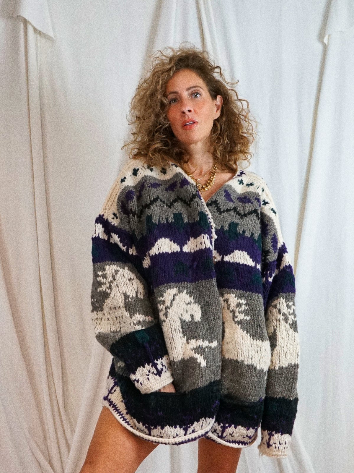 Vintage Wild Horses Wool Sweater-closiTherapi | vinTage