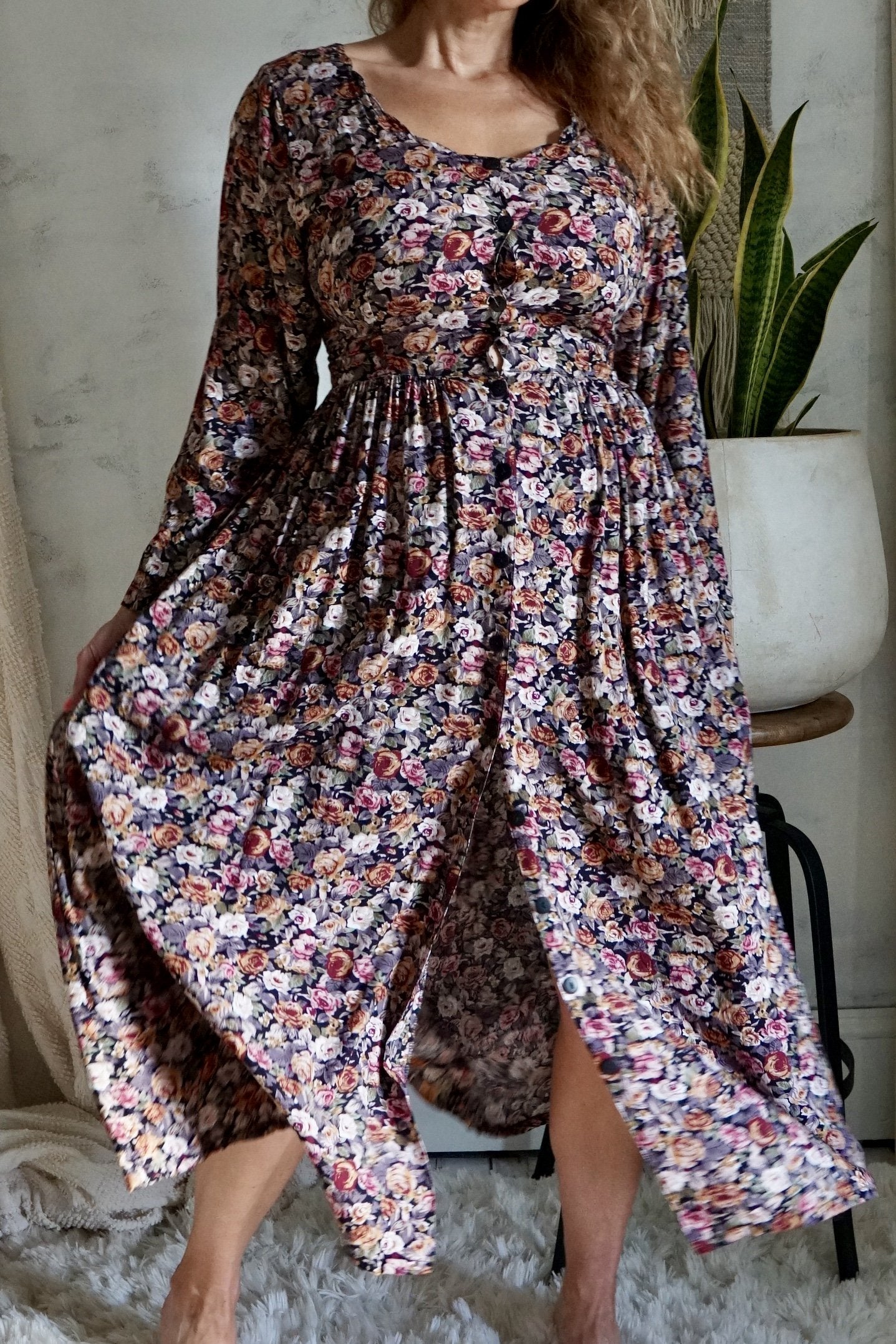 Vintage Wildflower Lace Up Dress-closiTherapi | vinTage
