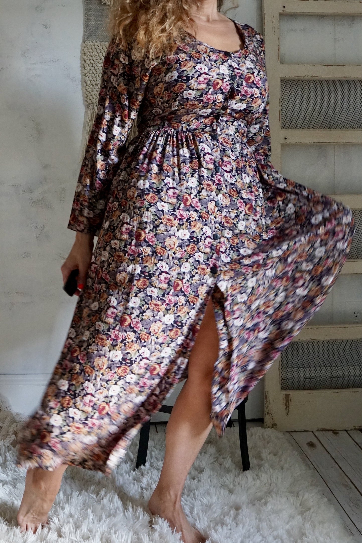 Vintage Wildflower Lace Up Dress-closiTherapi | vinTage