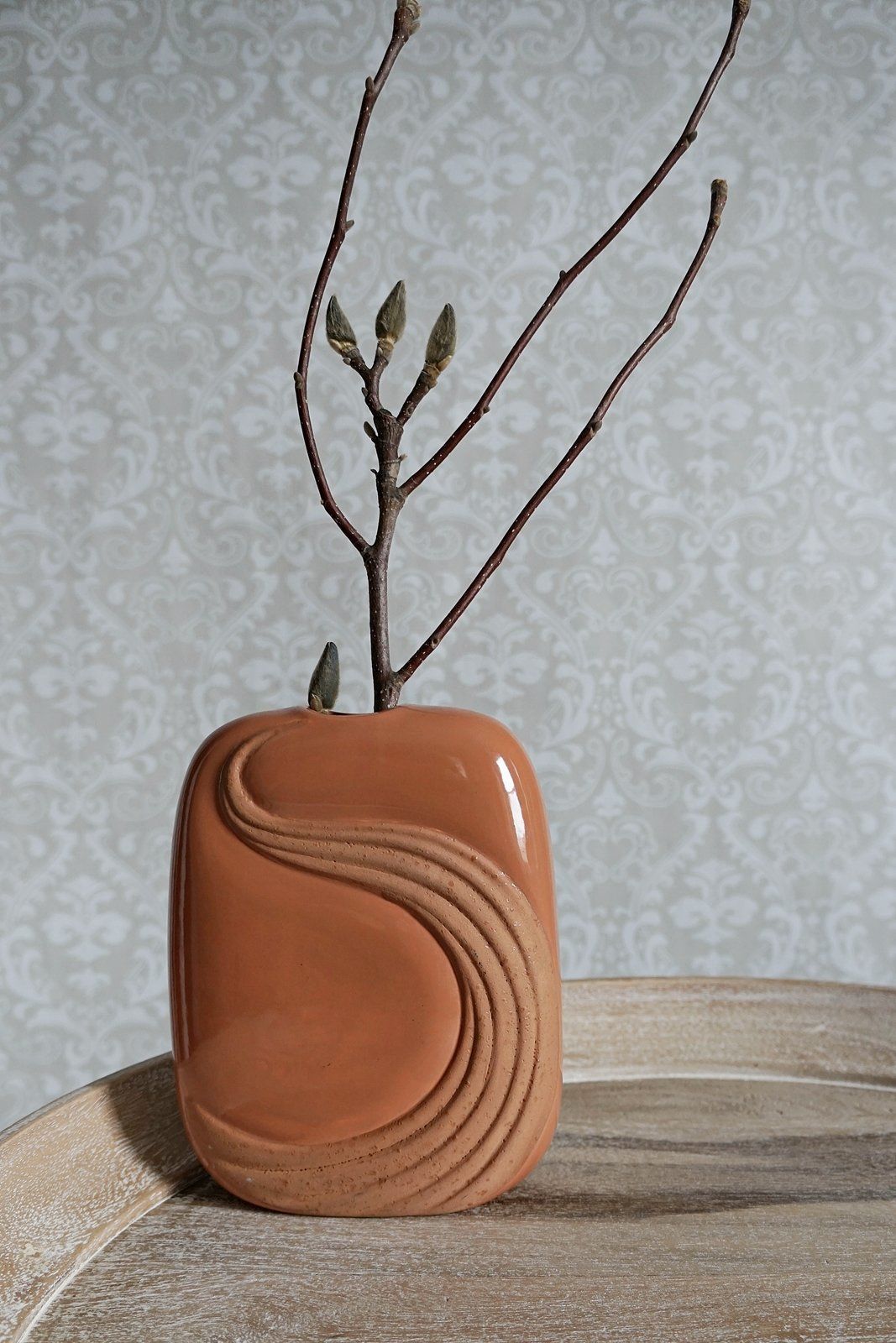 Vintage Winding Wave Ceramic Vase-closiTherapi | vinTage