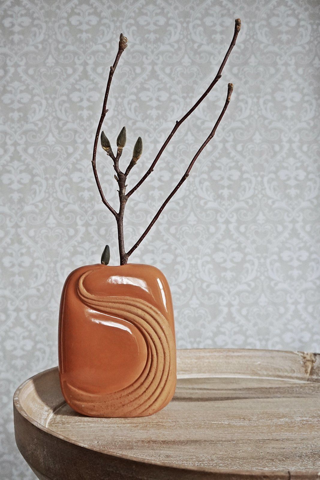 Vintage Winding Wave Ceramic Vase-closiTherapi | vinTage