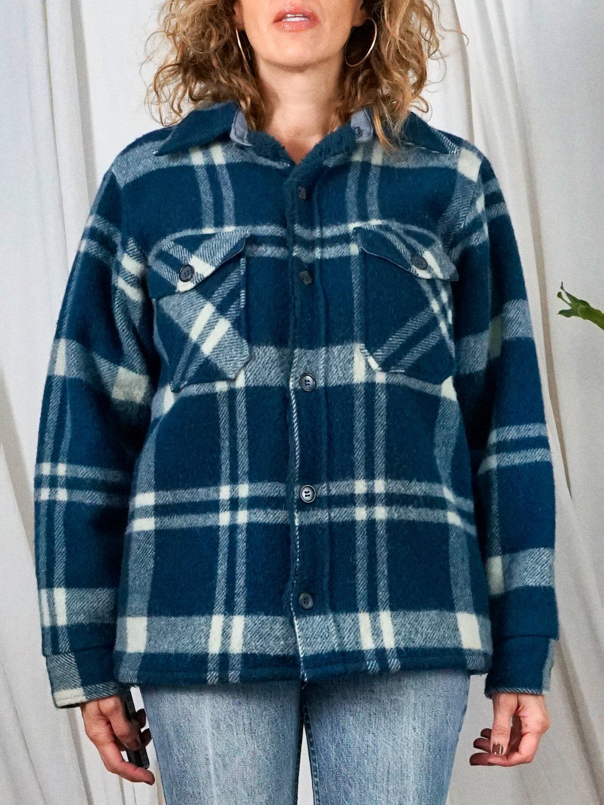 Vintage Woolrich Indigo Plaid Jacket-closiTherapi | vinTage