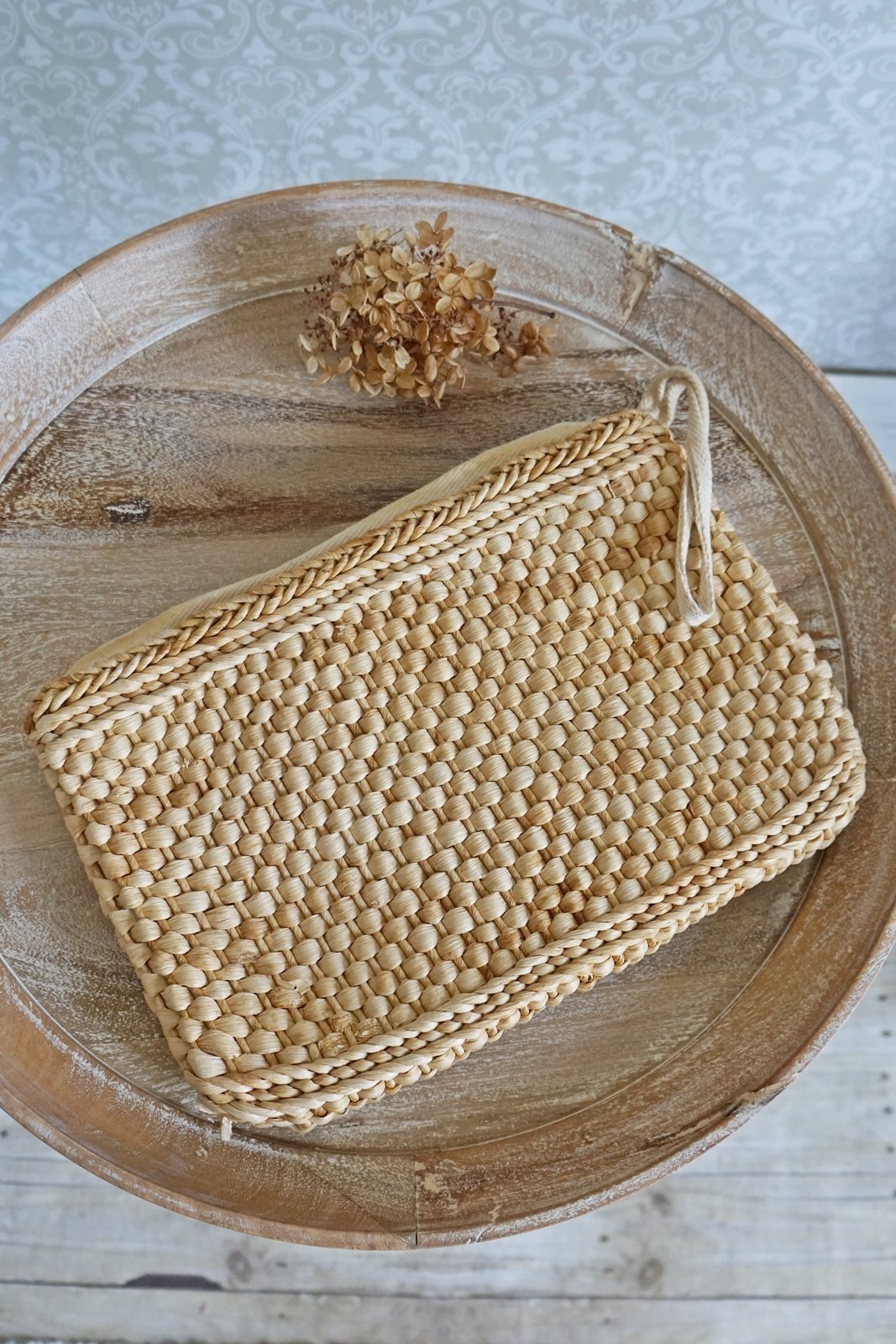 Vintage Woven Raffia Clutch Bag-closiTherapi | vinTage