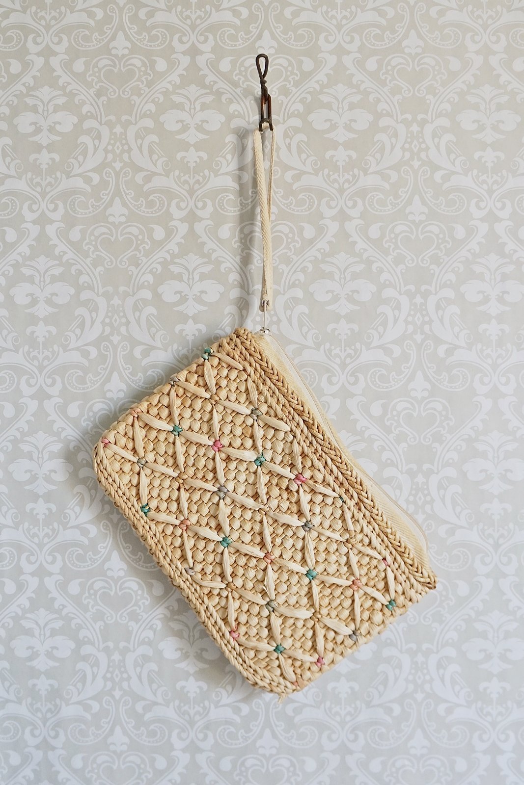Vintage Woven Raffia Clutch Bag-closiTherapi | vinTage