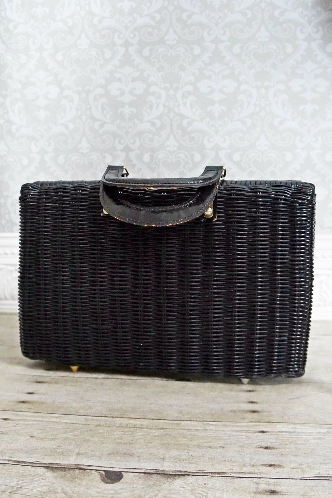 Vintage Woven Rattan Plaid Lined Bag-closiTherapi | vinTage