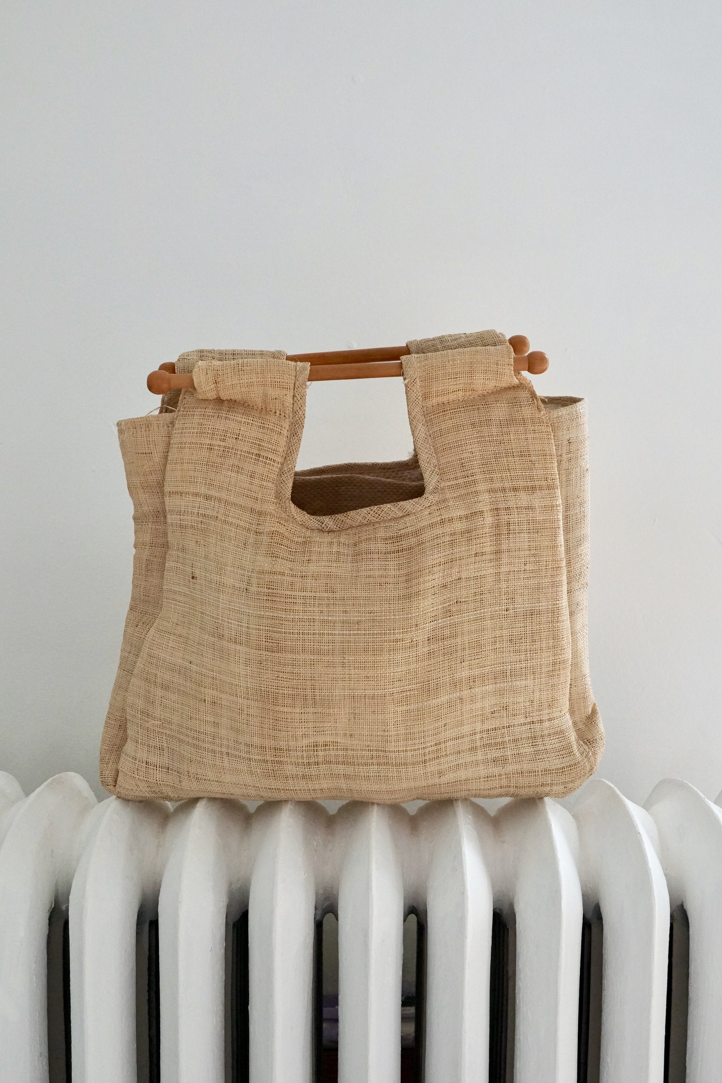 Vintage Woven Straw Floral Tote – therapi