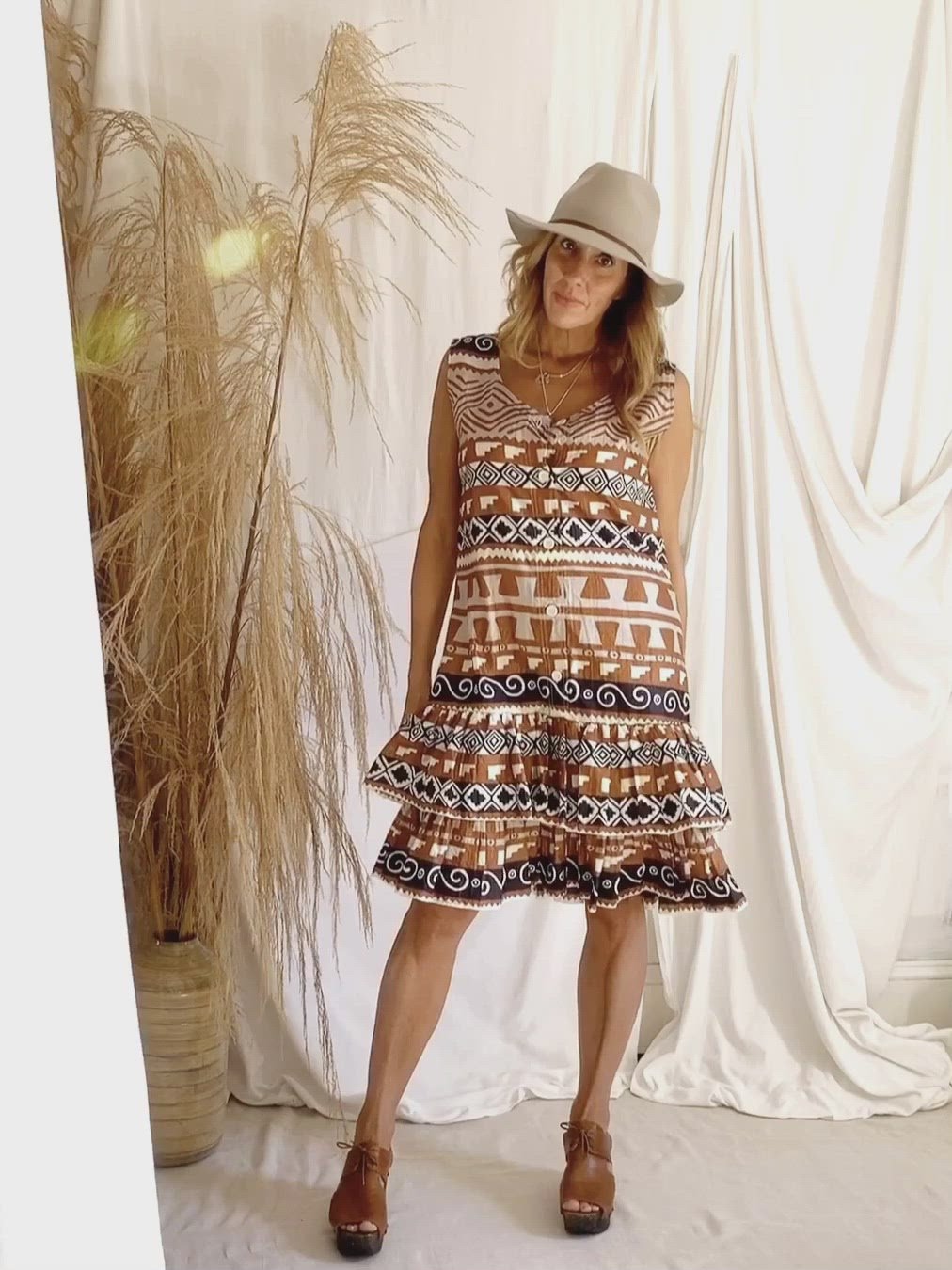 Vintage Southwestern Ruffle Dress